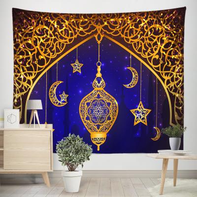 China Middle East Ramadan Tapestry Wholesale Customization Home Printing Light Muslim Wall Painting Hanging Cloth for sale