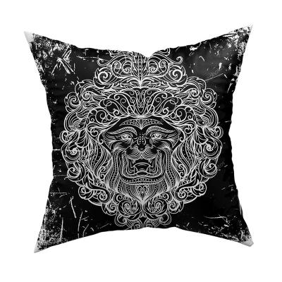 China Luxury Decorative Seat Anti-static Pad Chair Printing Craft Pillow Cushion Covers Black And White for sale