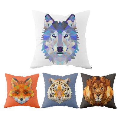 China Anti-Static Nordic Popular Digital Printed Animal Case Canvas Blues Sofa Pillow Cushion Cover for sale