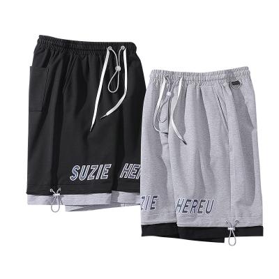 China 2022 wholesale fashion casual plus size loose elastic stretch men fitness shorts sweat knit shorts for sale