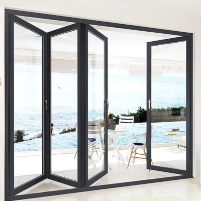 China Modern Give Cash Voucher $100 Aluminum Glass Folding Door for sale