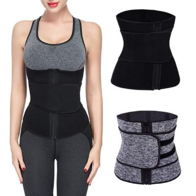 China Gray Compression Adjustable Belt Neoprene Floral Antibacterial For Sport Workout Waist Trainer Speed ​​Up Fat Burning And Control Tummy Belts for sale