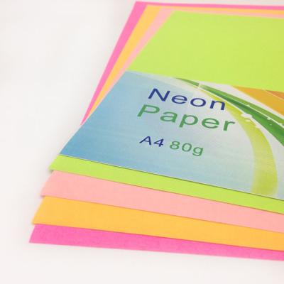 China 10pcs 75gsm A4 rustproof neon paper for office printing and craft making for sale