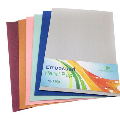 China 10pcs antirust 120gsm A4 embossed pearl paper for hand craft for sale