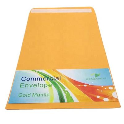 China Commercial Gift Envelope C4 Self Seal Pocket Gold Manila Envelope Kraft Paper Envelope for sale