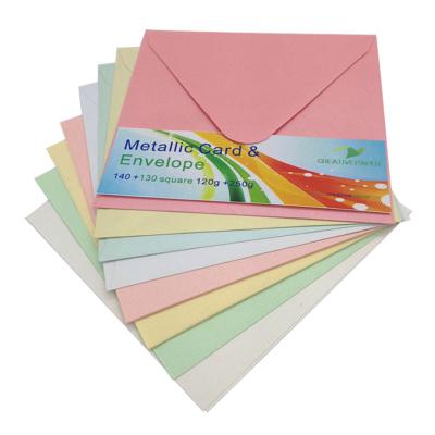 China Square Metallic Gift Envelope 140mm Envelopes And Color Card for sale