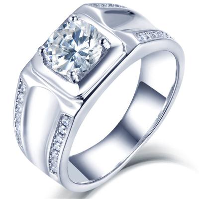 China Mens Silver Moissanite S925 Europe Style Casual / Sporty Lovers Ring for sale