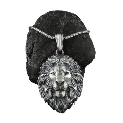 China 2021 Punk Lion Silver Plated Necklace Third Party Appraisal Nail Insertion for sale