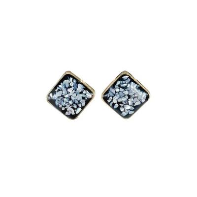 China CLASSIC Fashion Gold Jewelry Onyx Square Earring For Women for sale