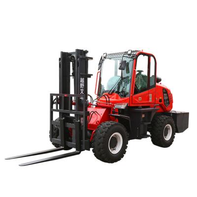 China Building Material Shop China Factory Supply 3.5 Ton Best Four Wheel Driver All Terrain Forklift Rough Terrain Forklift For Sale for sale