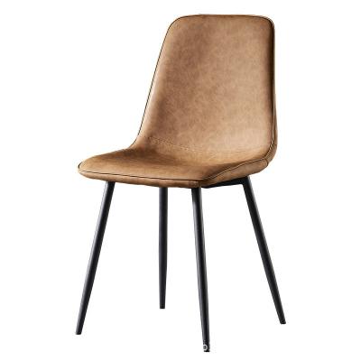 China Water proof dining chair family restaurant Nordic modern simple leather stool makeup iron back table chair for sale