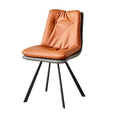 China Nordic Fashion Armless Dining Chair Backrest Hotel Restaurant Leather Chair Nordic Double Soft Bag Dining Chair for sale