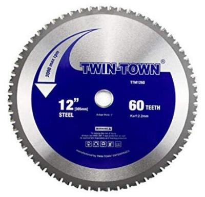 China Cutting Hard Alloy 12-Inch 60 Tooth Steel And Ferrous Saw Blade For Metal With One Inch Shaft for sale