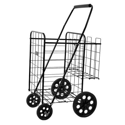 China 35KGS folding factory customized portable folding steel wire shopping cart for supermarket trolley steel wire wagonfolding shopping cart for sale