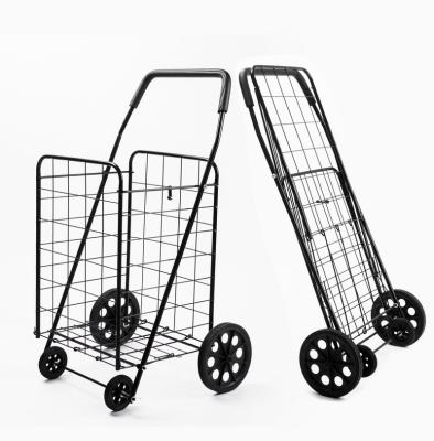 China Portable Custom Folding Supermarket Trolley Trolley 40kg Large Mini Walker Folding Shopping Cart for sale