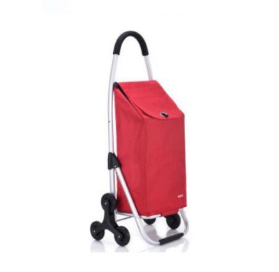 China Wholesale Aluminum Portable Folding Six-wheel Luggage Trolley Bag Supermarket Hand Trolley Shopping Trolley for sale