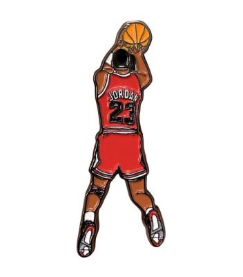 China Europe Sports Basketball Sportsman Black Dyed Enamel Custom Pin for sale