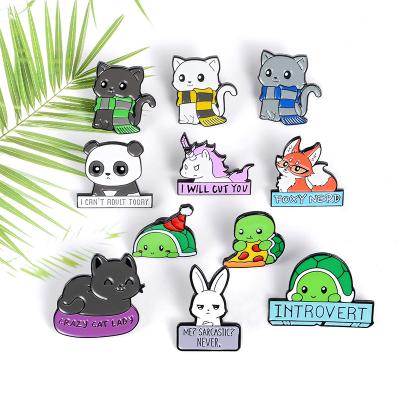 China Stock Europe MOQ 5pcs Custom Cute Soft Enamel Pins Animal Pins for sale