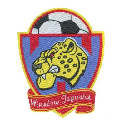 China Viable Wholesale Factory Badge Embroidery Patch Custom Heat Press Iron On Woven Patch For Apparel for sale