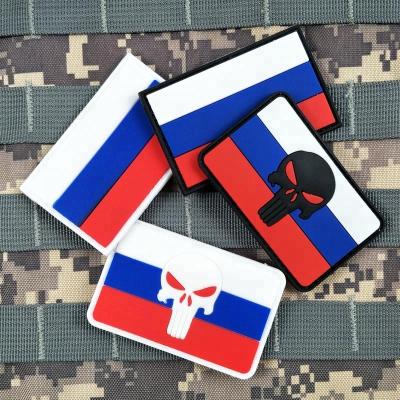 China Custom 3D Russia Flag PVC Patch Rubber Badge PVC Patch for sale