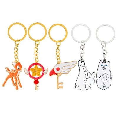 China Metal China Manufacturer Creative Sensitive Make Your Own Key Chain Mashimaro Cute Cat Enamel Pin Key Chain for sale