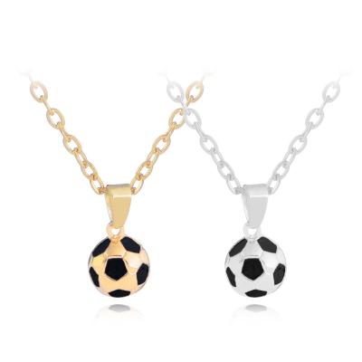 China Custom Gold Plated Fashion Soccer Necklace China Manufacturer Fashion Jewelry Pendant Ribbon Necklace for sale