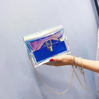 China PU Women Transparent Shoulder Bag Laser Cross - Body Bag Messenger Shoulder Beach Bag for sale