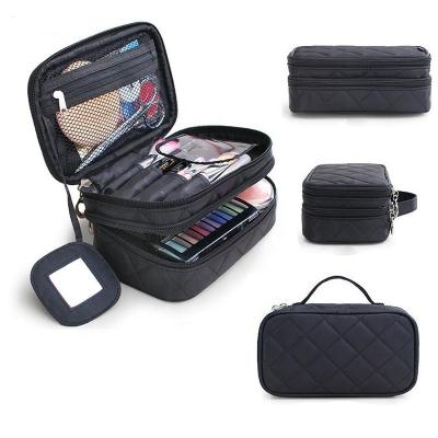 China Multifunctional Fashion Make Up Bag Women Makeup Brush Bag With Mirror Travel Kit Organizer Cosmetic Bag for sale