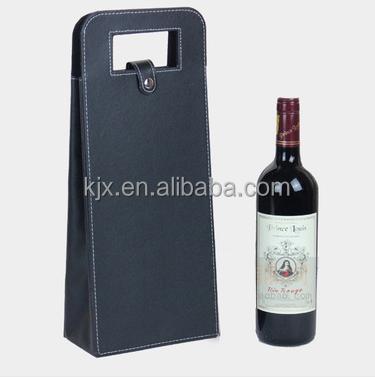 China Recyclable Luxury Leather Double Wine Bottle Bag Tote for sale