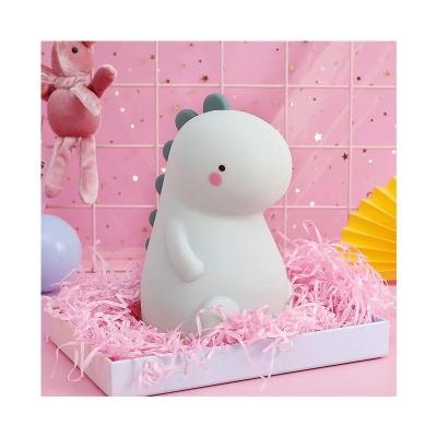 China Modern Cute 7 Color Changing Silicone Baby Night Light with Touch Sensor LED Nursery Lamp for Dinosaur Silicone Night Light for sale