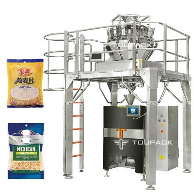 China Mozarella Verscheurde Kaas Verpakkende Machine met Multihead-Wegershavermeel het Vullen Machine Te koop