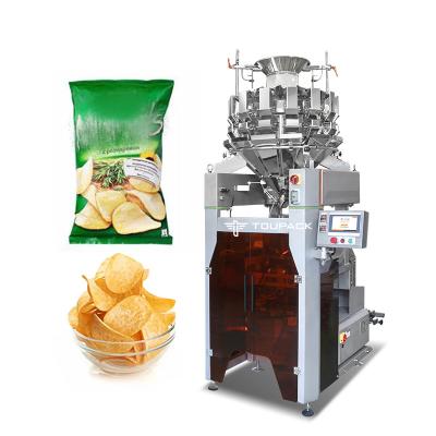 China Hochgeschwindigkeit 120BPM Stick Bag Kartoffelchips Snacks Vertikale Verpackungsmaschine Automatische Wiege und Verpackungsmaschine zu verkaufen