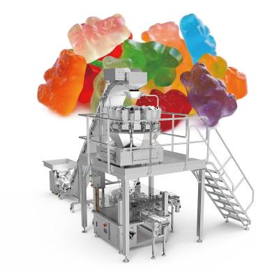 China Automatische noten chips gummy candies ritszak zak zak verpakkingsmachine met multi-head weegsysteem Te koop