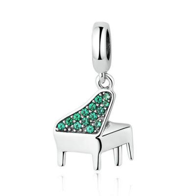 China Music Grand Piano Shaped Sterling Silver Charm Bracelet Pendants For Holiday Gifs for sale