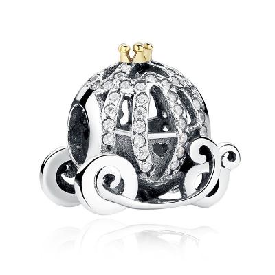 China Gotas de la plata esterlina de la calabaza 925 de Pandora Disney Cenicienta con circona cúbica clara en venta