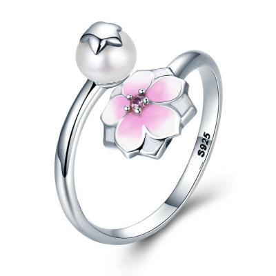 China Anillos auténticos de la joyería de la flor de la magnolia de la plata esterlina, anillos esterlinas de la bodas de plata en venta