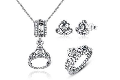 China 925 Sterling Silver Jewelry Sets My Princess Love Queen Crown for Wedding Engagement for sale