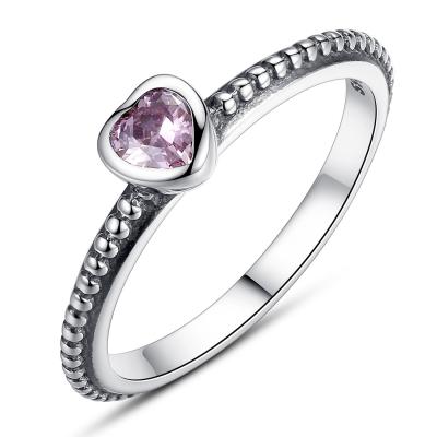 China Anillos de la plata esterlina del radiante 925 del brillo de Pandora con la forma romántica del corazón para la mujer en venta