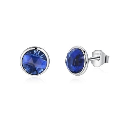 China September Birthstone Droplets 925 Sterling Silver Earring Studs , Sterling Silver Drop Earrings for sale