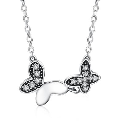 China Collar de piedra de la plata de la mariposa de la circona cúbica con la circona cúbica clara para las mujeres en venta