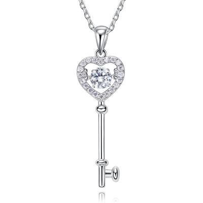 China 2.6g Weight Crystal Gemstone Jewelry , Cubic Zirconia Necklace With Silver Key Chain for sale