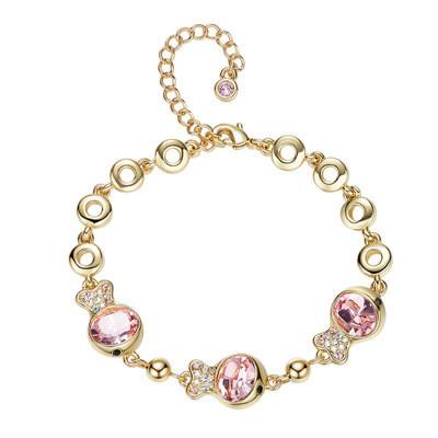 China Pulseras de cobre de lujo de la plata esterlina el 17cm con los cristales románticos de la joyería en venta