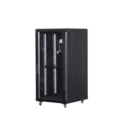 China SPCC Cold Rolled Steel 19 Inch Rack Server Cabinet 22u Rack Mount Server Chassis Made In China 1200mm Tempered Glass Door Or Mesh Door for sale