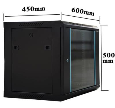 China SPCC Cold Rolled Steel High Quality Server Rack 9U Rack Wall Mounted Tempered Glass Network Cabinet Door Or 19 Inch Door Mesh 600*450*500mm NC; OEM OF HEB for sale