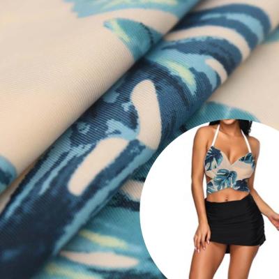 China Stretch collagen protein custom design estampado textile econyl spandex printing lingerie fabric manufacturers for sale