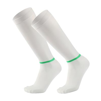 China Relieve Tired High Thrombotic Socks Medical Knee Compression Anti Embolism Stockings White And Anti Embolism Beige Unisex for sale