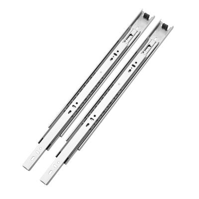 China Strong Loading Capacity Factory Production 40mm Ball Bearing Slide Cold Rolled 3 Fold Steel Telescopic Drawer Slide for sale