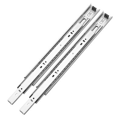 China Strong Loading Capacity Factory 45mm Ball Bearing Slide Cold Rolled Three Fold Steel Narrow Drawer Slide for sale