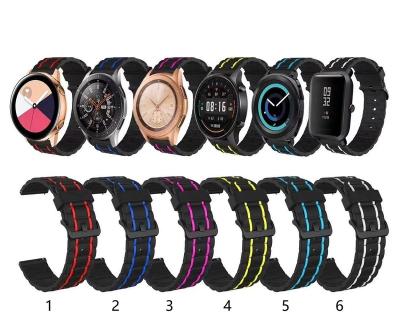 China Hot Selling Colorful Rubber Watch Band For Amazfit Beep 22mm Strap Silicone Watch Belt For Samsung Galaxy 20mm Watch Bands for sale