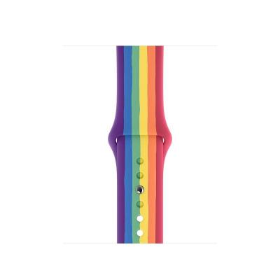 China Soft Rubber Factory Silicon Watches Bands Rainbow Color High Quality Straps For Apple Watch Strap Bands for sale